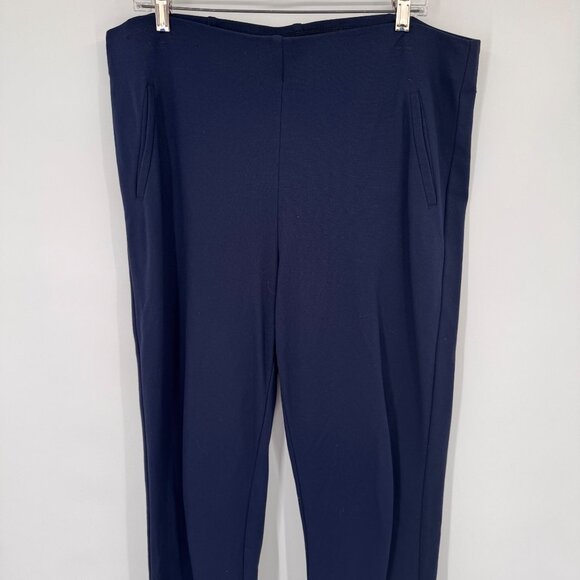 Chicos 3 Womens Navy Blue Straight Leg Pants ponte knit size XL - Picture 9 of 12